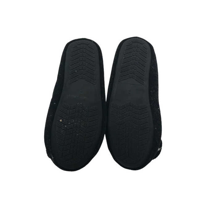 M&S size UK 2 black bowtie Minnie Mouse slippers