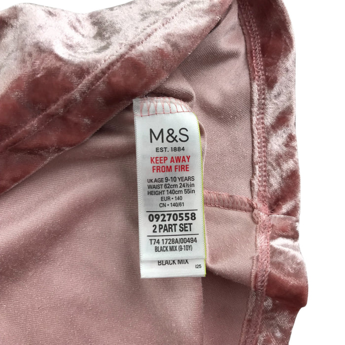 M&S skirt 9-10 year pink plain velvety with thin waistband