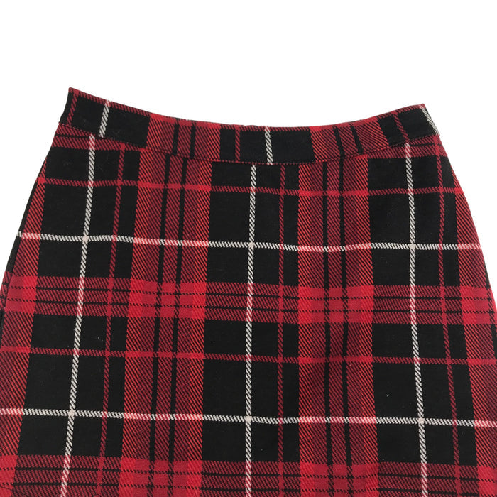 M&S Skirt Age 9 Red Check Jersey
