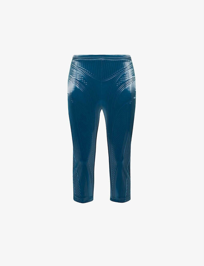 MUGLER Shell Panelled High Rise Stretch Woven Leggings