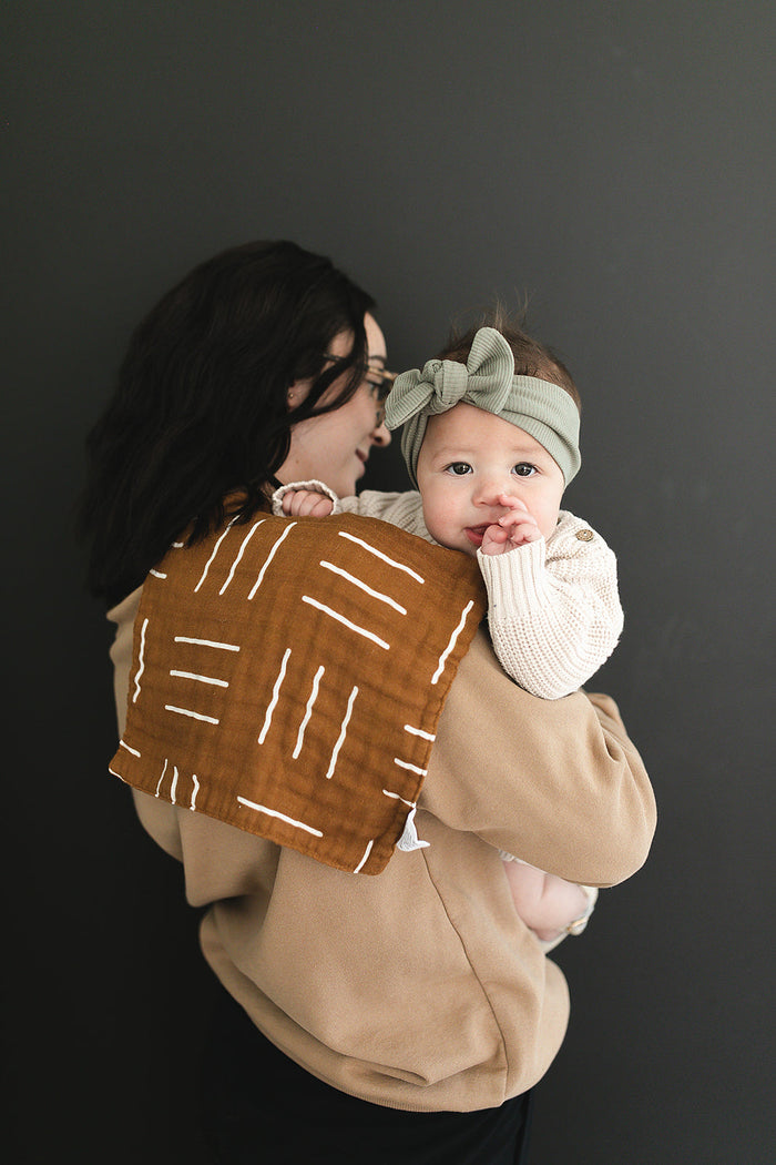 Mustard mudcloth Burp Cloth