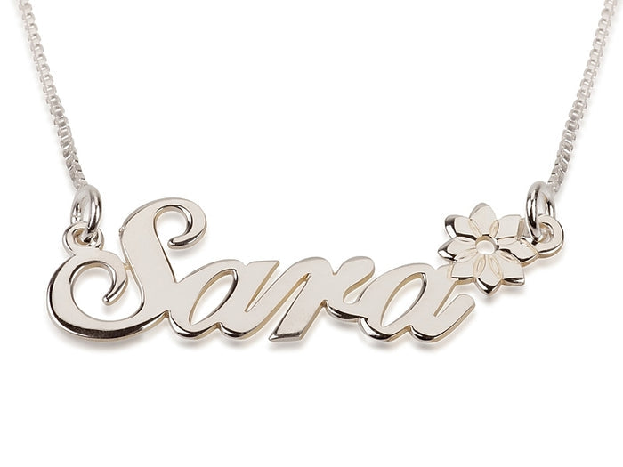 Name necklace with flower - NATASHAHS