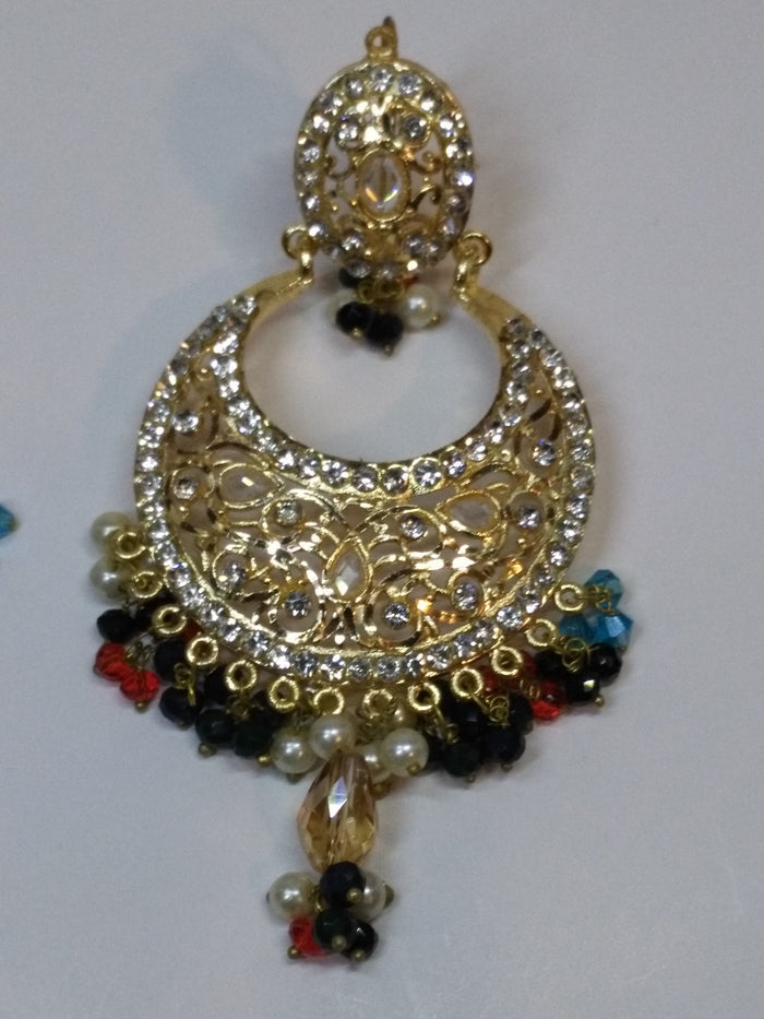 NATASHAH'S GOLDEN BASE ROUND EARRINGS IN BAALI STYLE - NATASHAHS