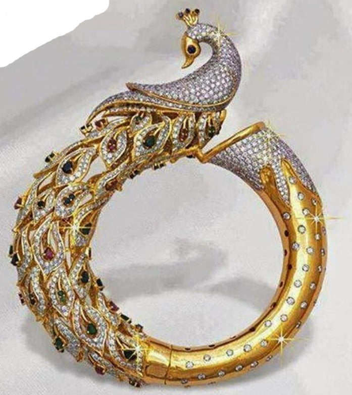 Natashahs New Fashion Plated Two-Color Alloy Peacock Shape Inlaid Full Zircon Ring - NATASHAHS