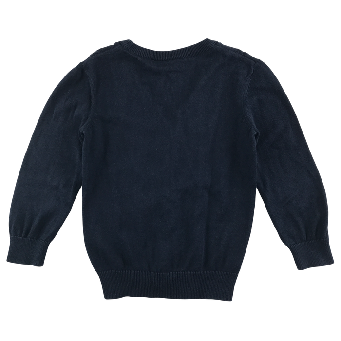 Navy girls cable knit school cardigan