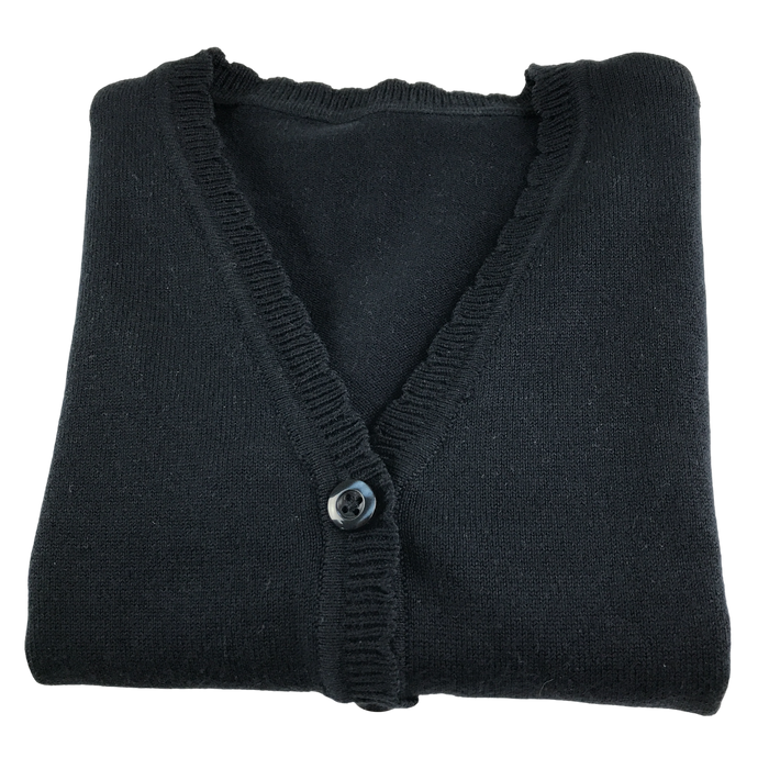 Navy girls scallop neck school cardigan