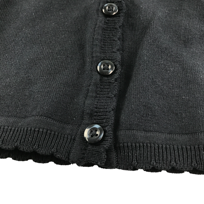 Navy girls scallop neck school cardigan