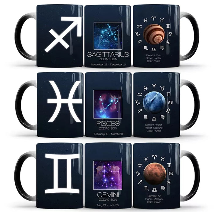 New 12 Constellations Magic Creative Starry Night Colour Changing Mugs