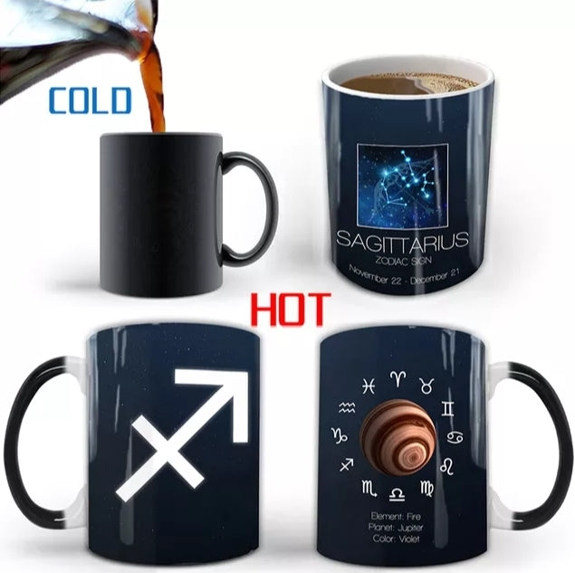 New 12 Constellations Magic Creative Starry Night Colour Changing Mugs