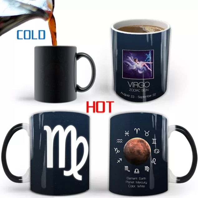 New 12 Constellations Magic Creative Starry Night Colour Changing Mugs