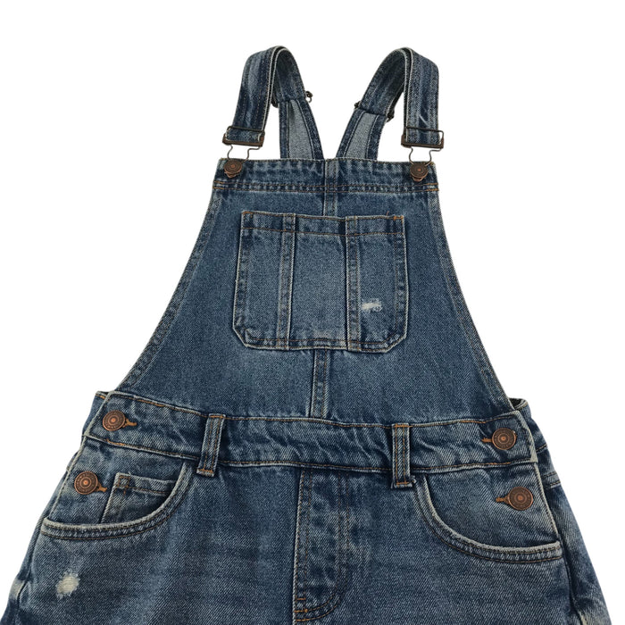 New Look 10-11 years blue denim dungaree shorts