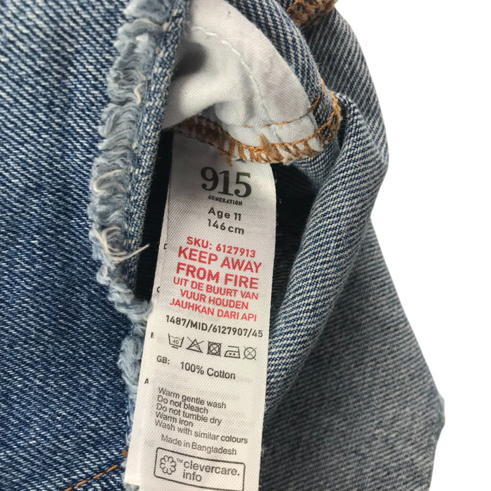 New Look 10-11 years blue denim dungaree shorts