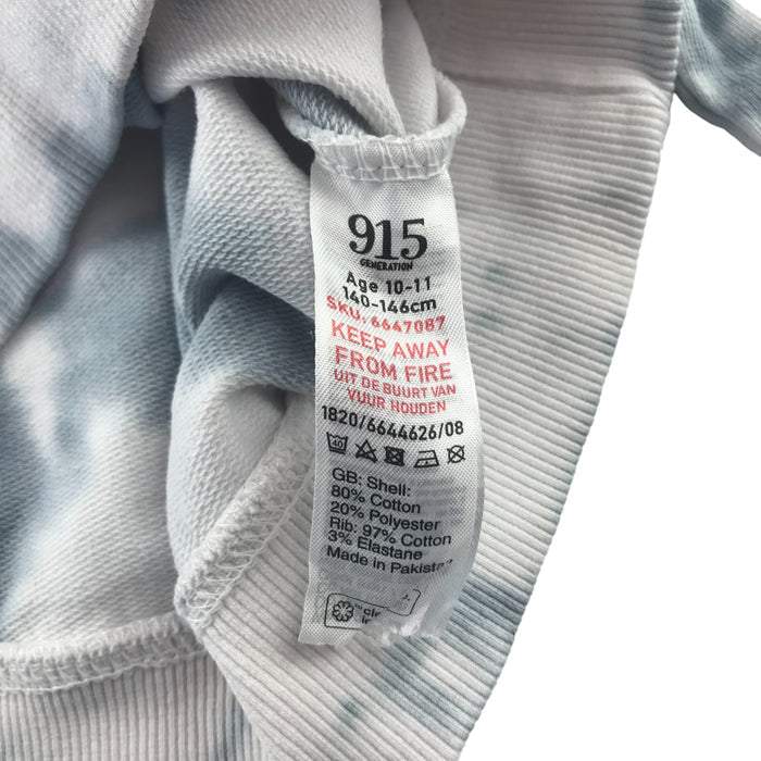New Look 10-11 years white with grey tie dye cropped sweater