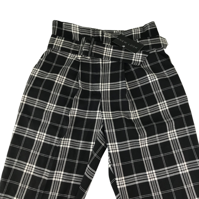 New Look womens UK 10 black and white check trousers