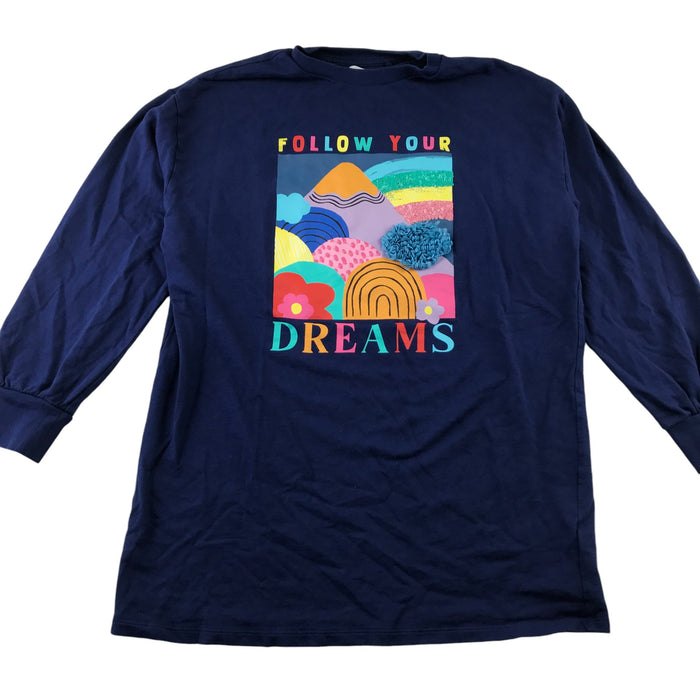 Next 10-11 years navy follow your dreams print sweater