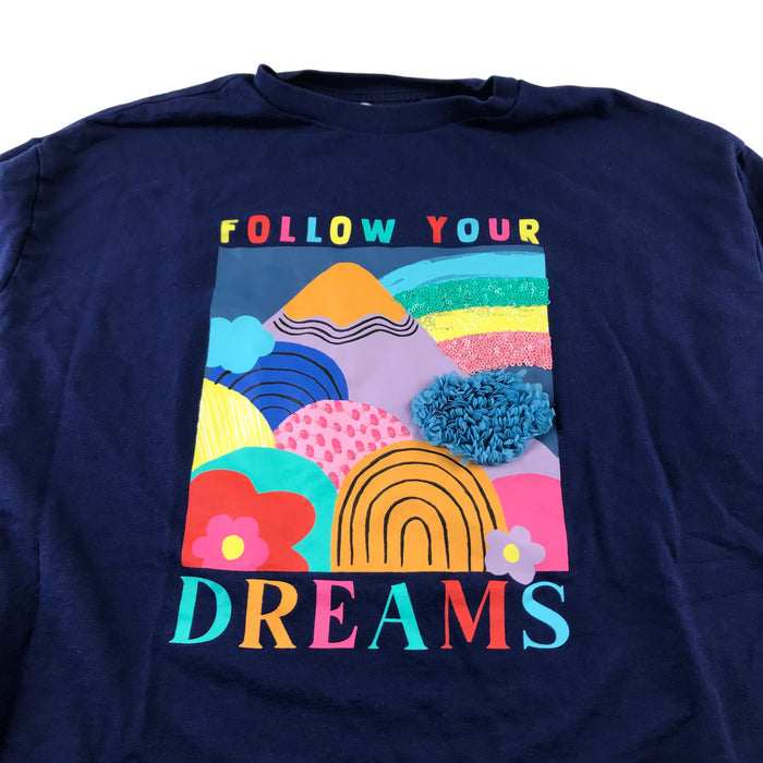 Next 10-11 years navy follow your dreams print sweater