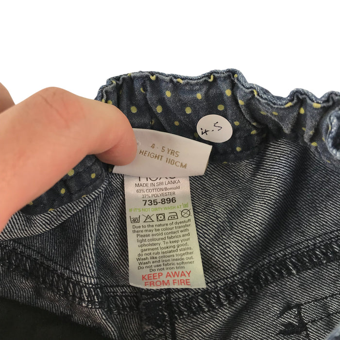 Next 4-5 years blue denim adjustable waist shorts