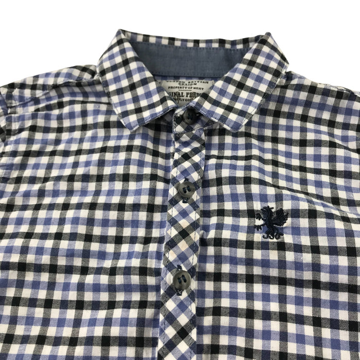 Next 4-5 years navy and blue checked cotton shirt
