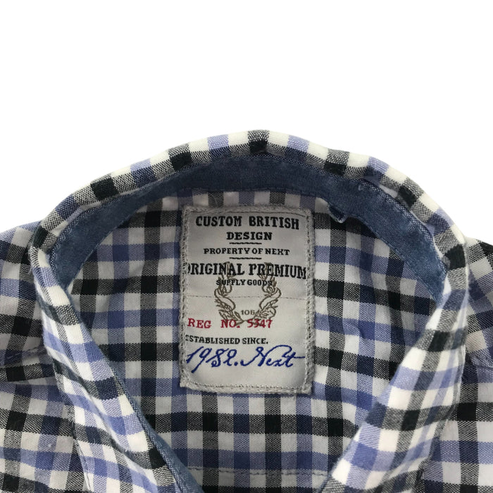 Next 4-5 years navy and blue checked cotton shirt