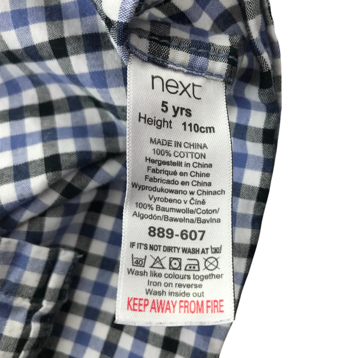 Next 4-5 years navy and blue checked cotton shirt