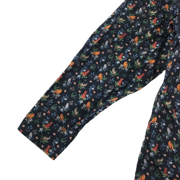 Next 5-6 years black floral animal print buttoned shirt