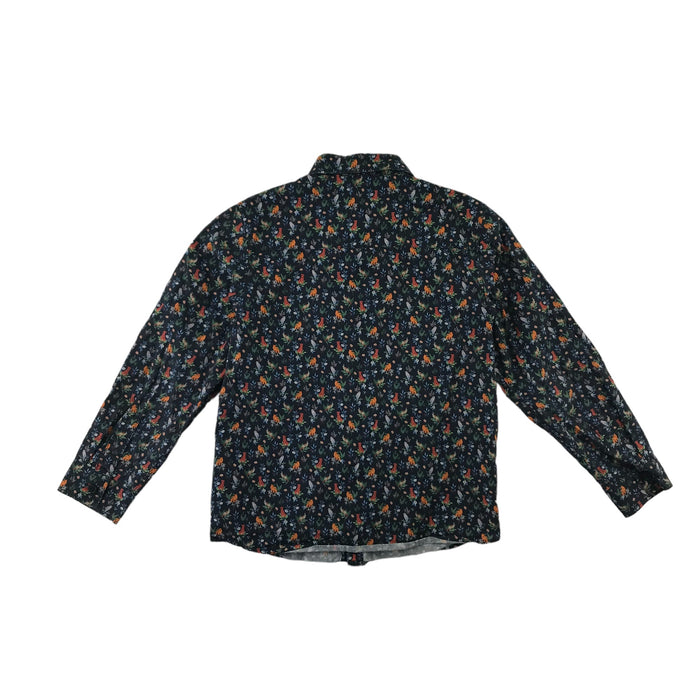 Next 5-6 years black floral animal print buttoned shirt