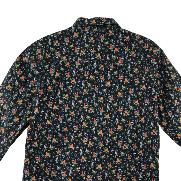 Next 5-6 years black floral animal print buttoned shirt