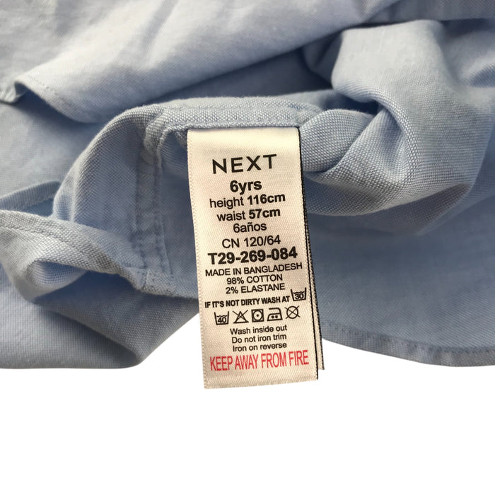 Next 5-6 years blue plain with embordered stag shirt