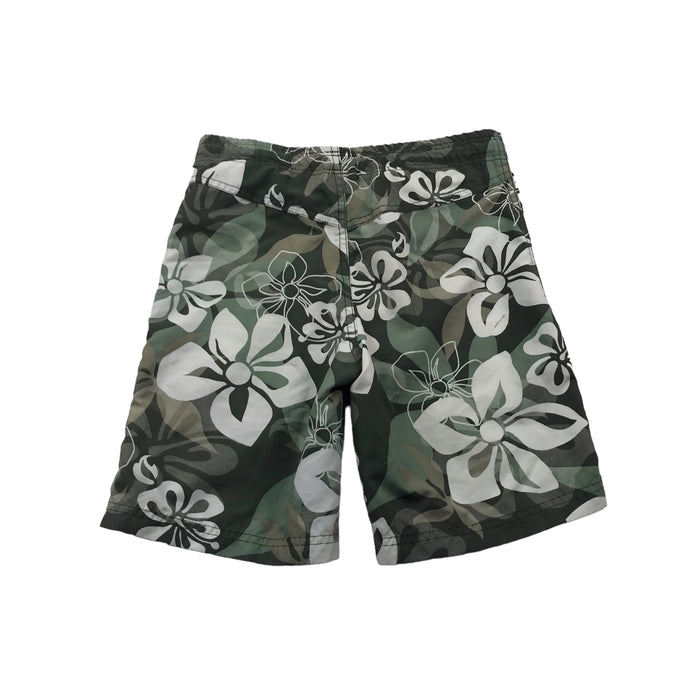 Next 5-6 years green white floral swim trunks