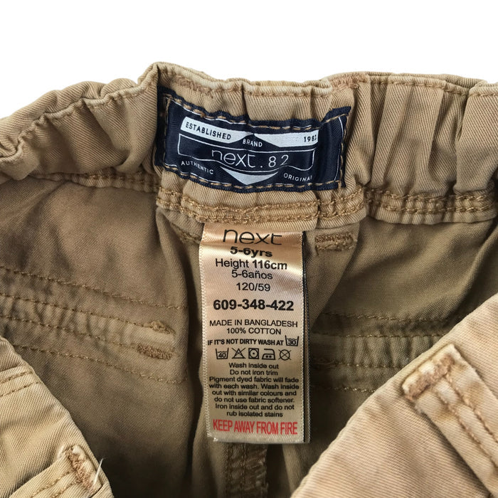 Next 5-6 years light brown plain cargo style cotton shorts