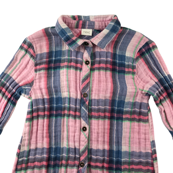 Next 5-6 years pink checked buttoned shirt
