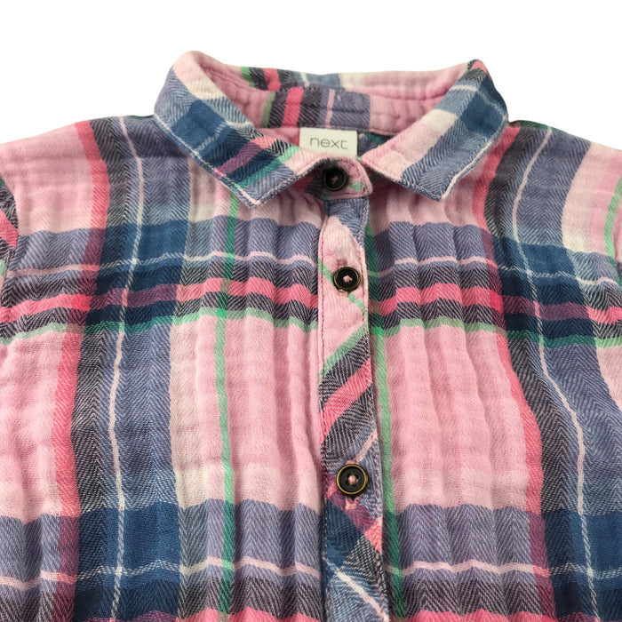 Next 5-6 years pink checked buttoned shirt