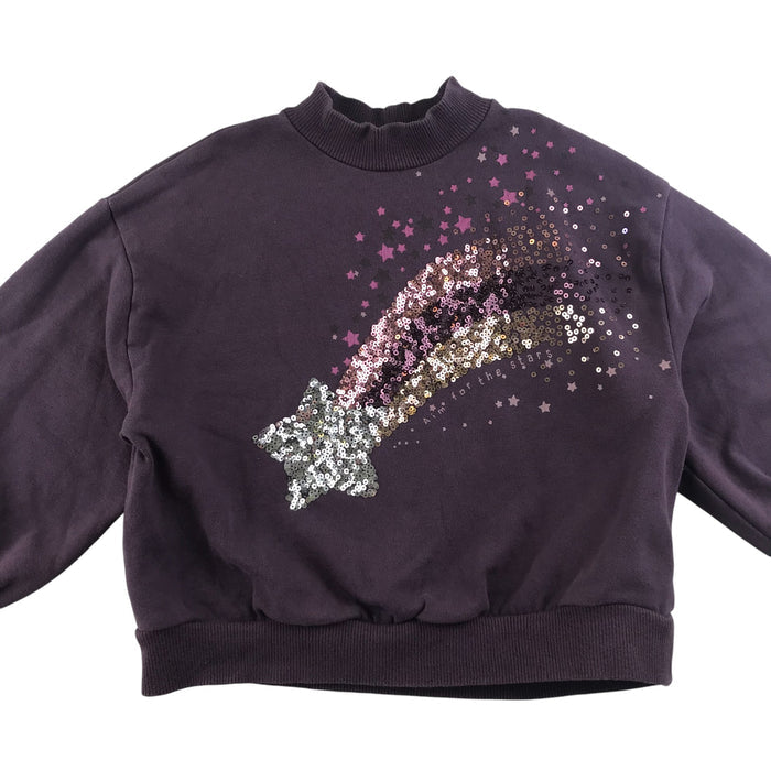 Next 5-6 years purple sequin star sweater