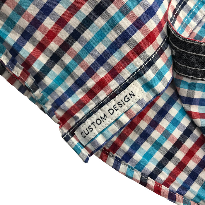 Next 5-6 years red and blue checked buttoned cotton shirt