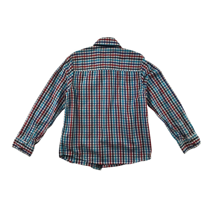 Next 5-6 years red and blue checked buttoned cotton shirt