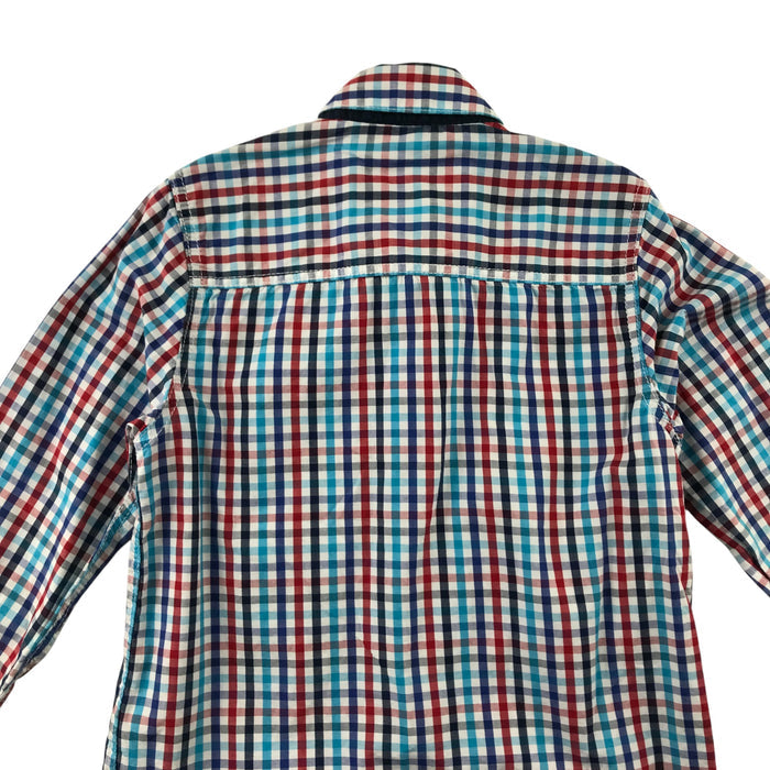 Next 5-6 years red and blue checked buttoned cotton shirt