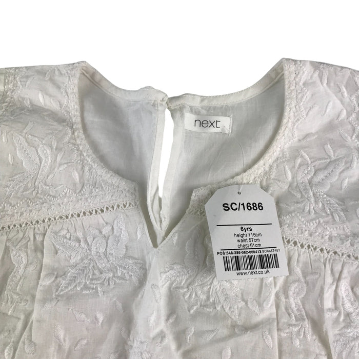 Next 5-6 years white embroidery blouse