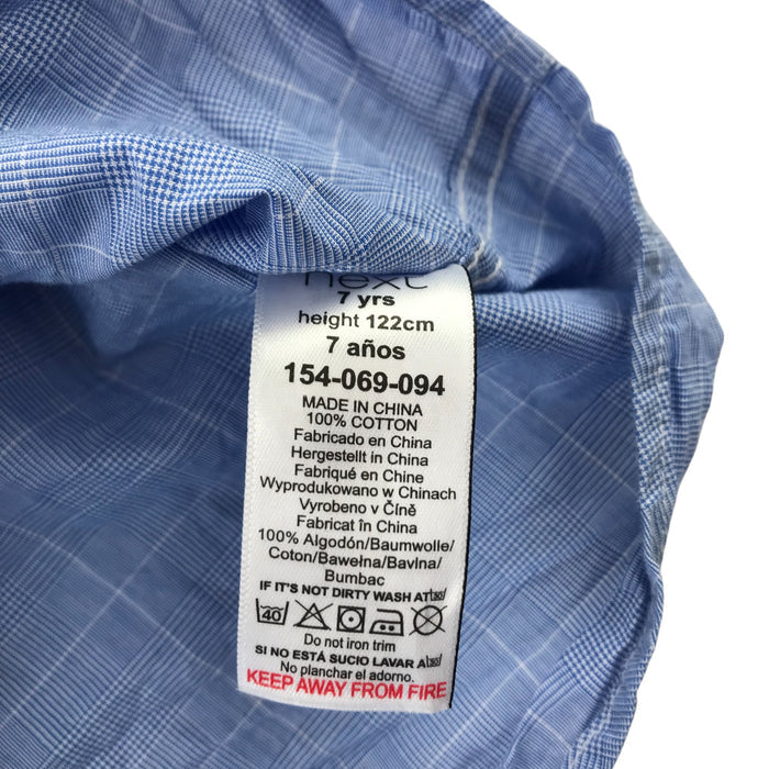 Next 6-7 years blue checked cotton shirt