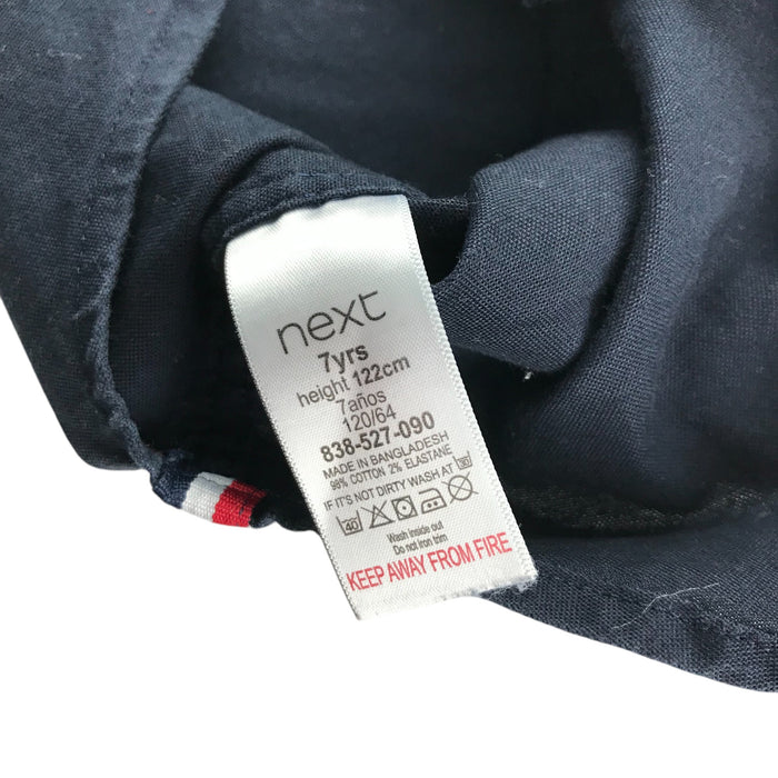 Next 6-7 years navy plain with embroidered stag shirt