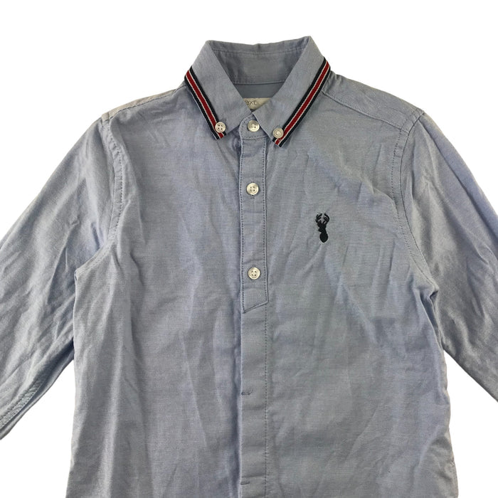 Next 6 years light blue full button with half buttons shirt