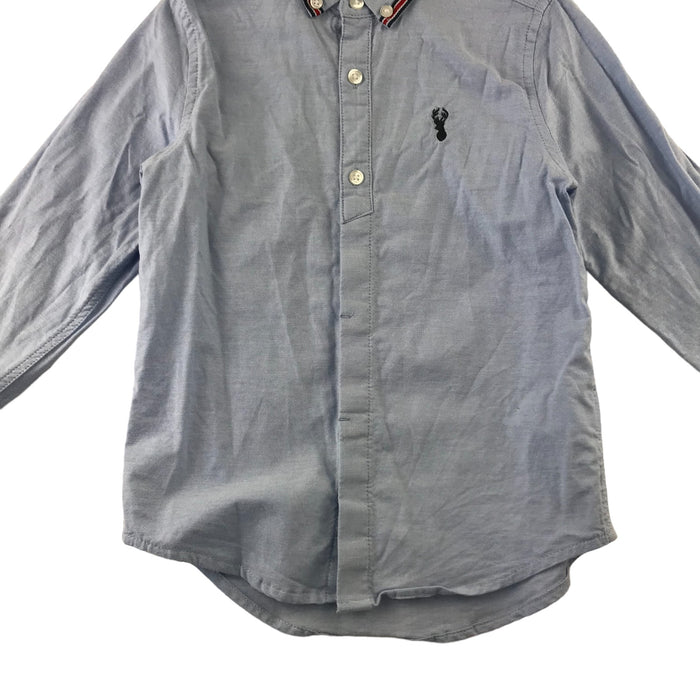 Next 6 years light blue full button with half buttons shirt