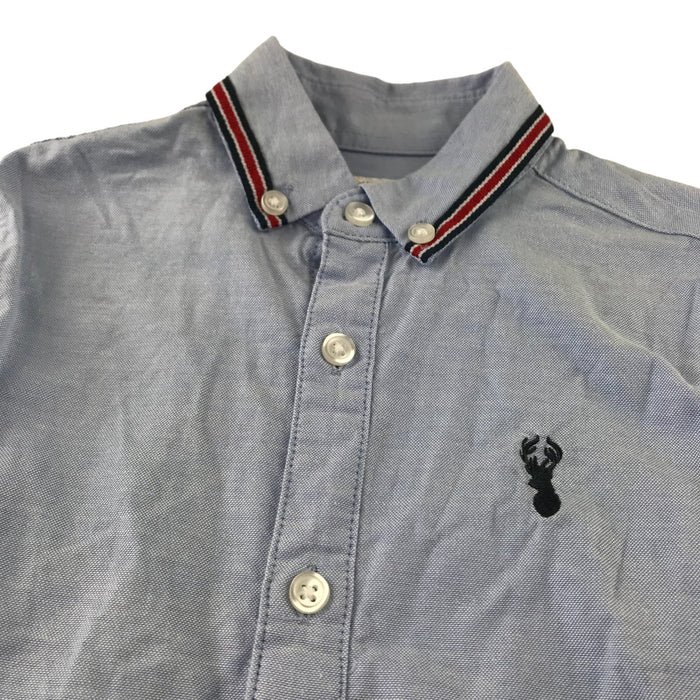 Next 6 years light blue full button with half buttons shirt