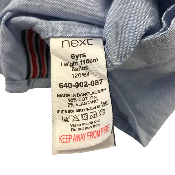 Next 6 years light blue full button with half buttons shirt