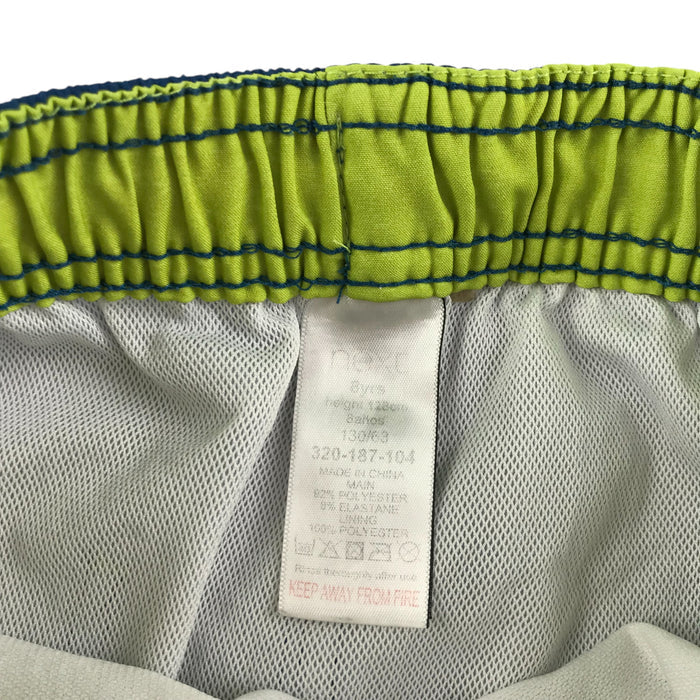 Next 7-8 years navy green striped swim trunks