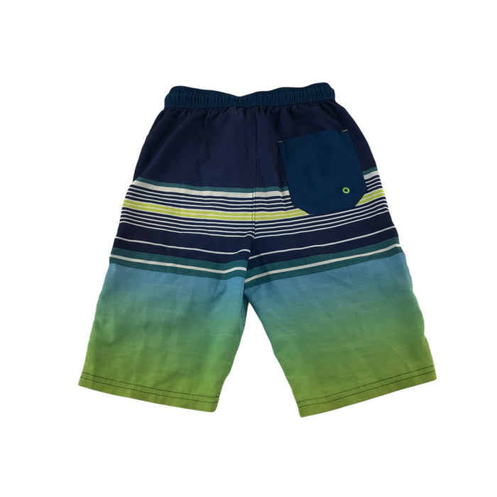 Next 7-8 years navy green striped swim trunks