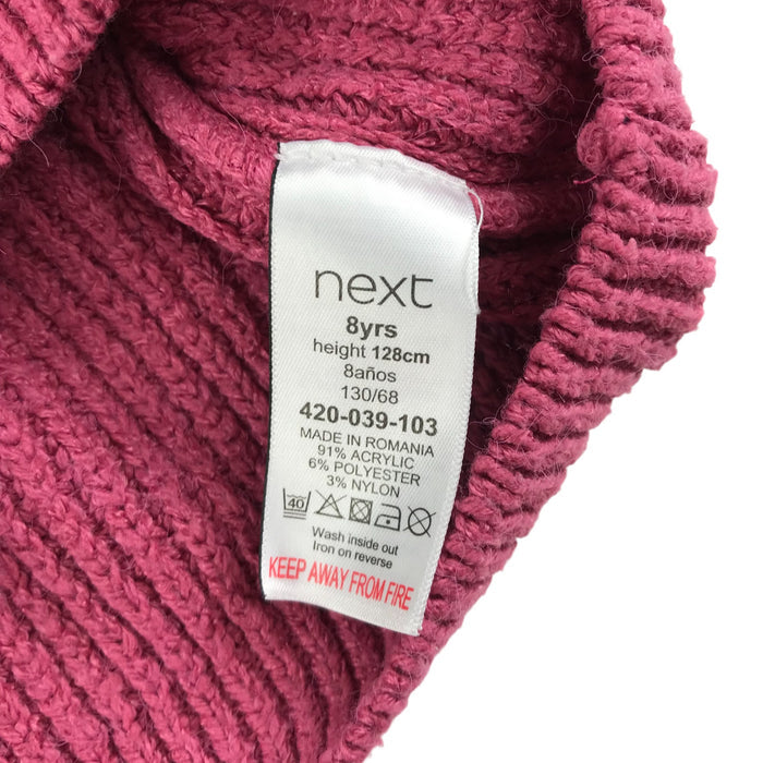 Next 7-8 years pink knitted jumper