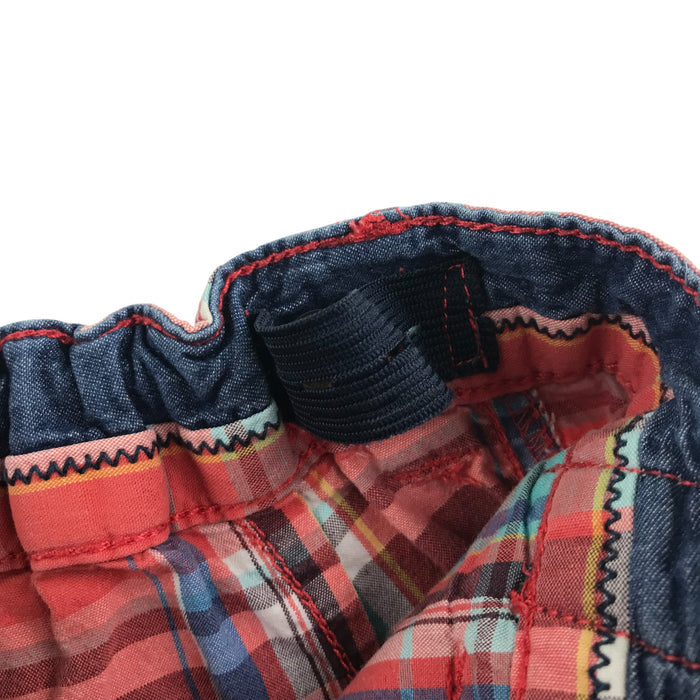 Next 7-8 years red checked cargo style cotton shorts