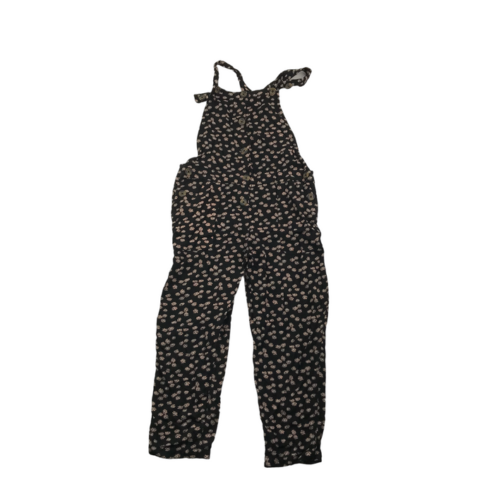 Next 8-9 years black and beige floral dungarees