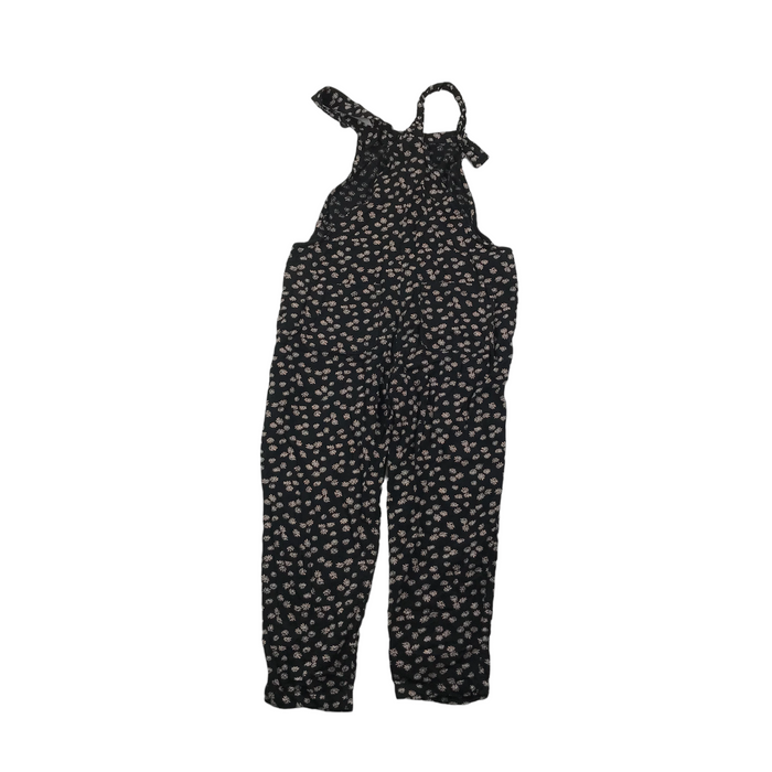 Next 8-9 years black and beige floral dungarees