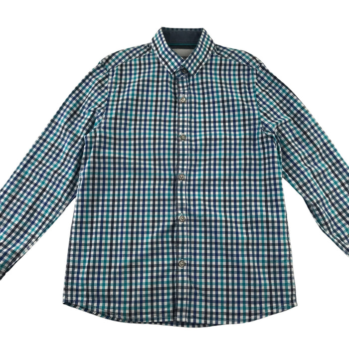 Next 8-9 years blue checked buttoned shirt